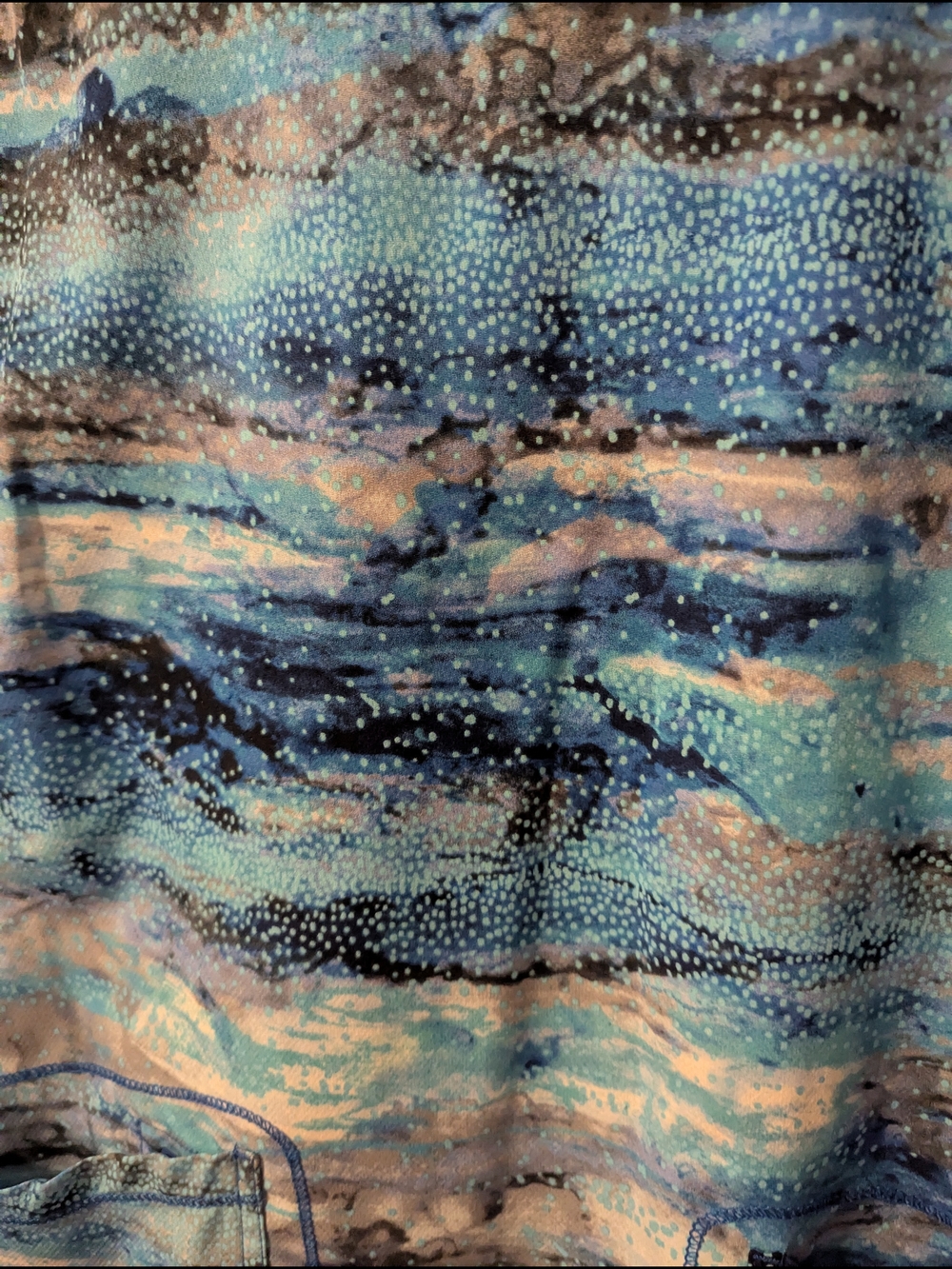 Women’s Blue Abstract Scrub Top - Picture 5 of 6